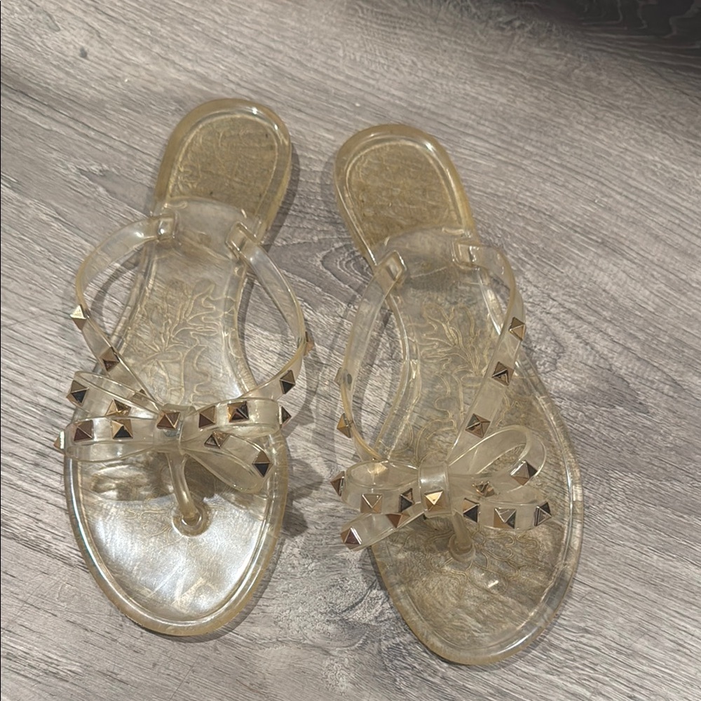 Valentino Garavani Silver Studded Sandals